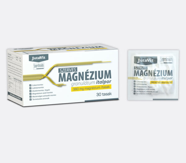 Szerves Magnézium granulátum italpor. 380 mg magnézium
