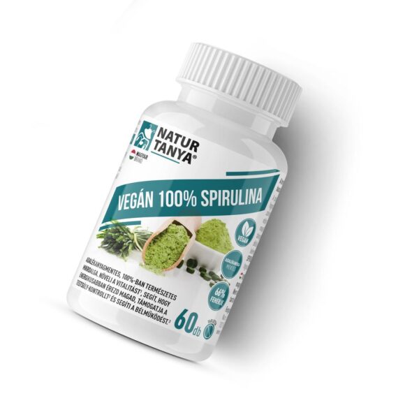 Natur Tanya® Vegán 100% Spirulina - adalékanyagmentes mikroalga, vitalitás, testsúly-kontroll, emésztés. 500 mg