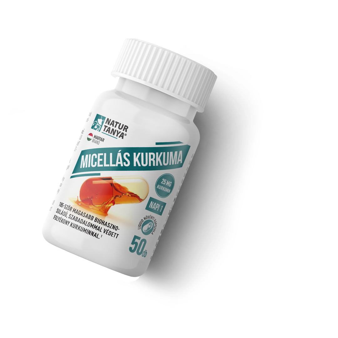 Natur Tanya® MICELLÁS KURKUMA - Szabadalommal védett kurkumin, 185-ször magasabb biohasznosulás a hagyományos kurkuma porban található kurkuminhoz képest