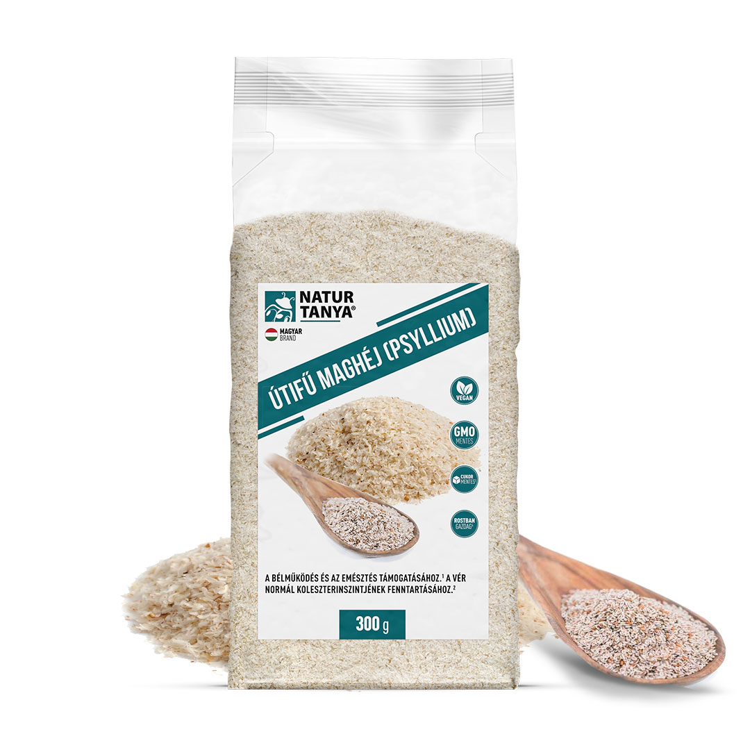 Natur Tanya® Útifű maghéj (Psyllium) - Duzzadó rost sütéshez-főzéshez, az emésztés és a normál koleszterinszint támogatásához. 300g