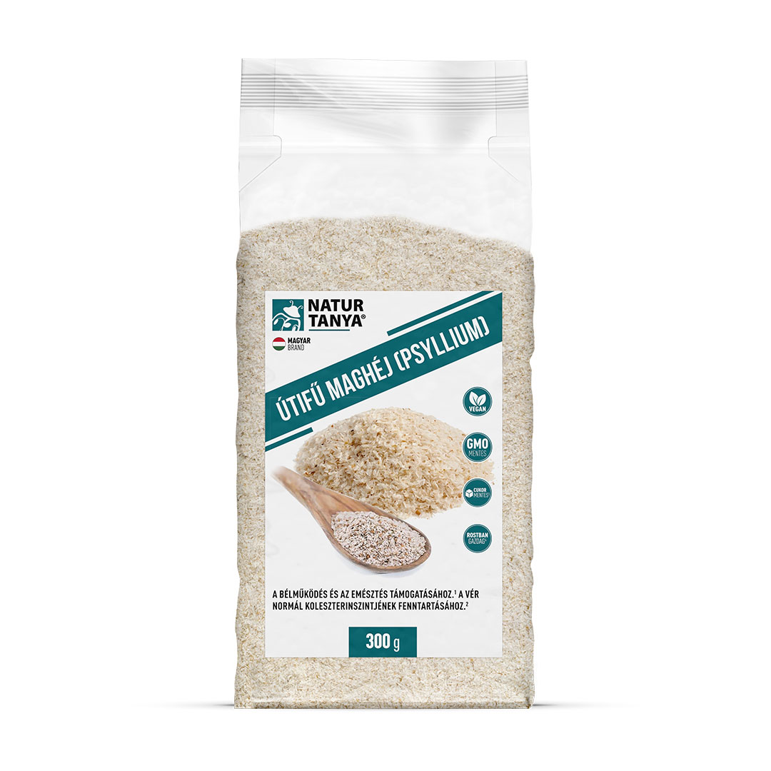 Natur Tanya® Útifű maghéj (Psyllium) - Duzzadó rost sütéshez-főzéshez, az emésztés és a normál koleszterinszint támogatásához. 300g