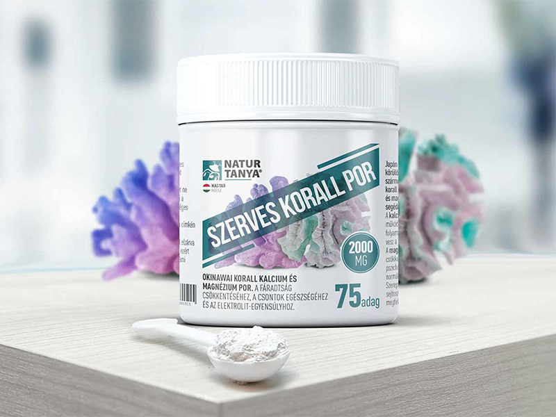 Natur Tanya® Szerves korall por - okinawai korall eredetű kalciumot és magnéziumot tartalmazó étrend-kiegészítő