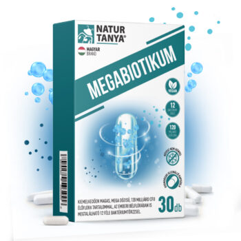 Natur Tanya® MEGABIOTIKUM - 120 milliárd CFU élőflóra, 12 féle baktériumtörzs, fermentált, galaktomannán típusú PHGG rosttal