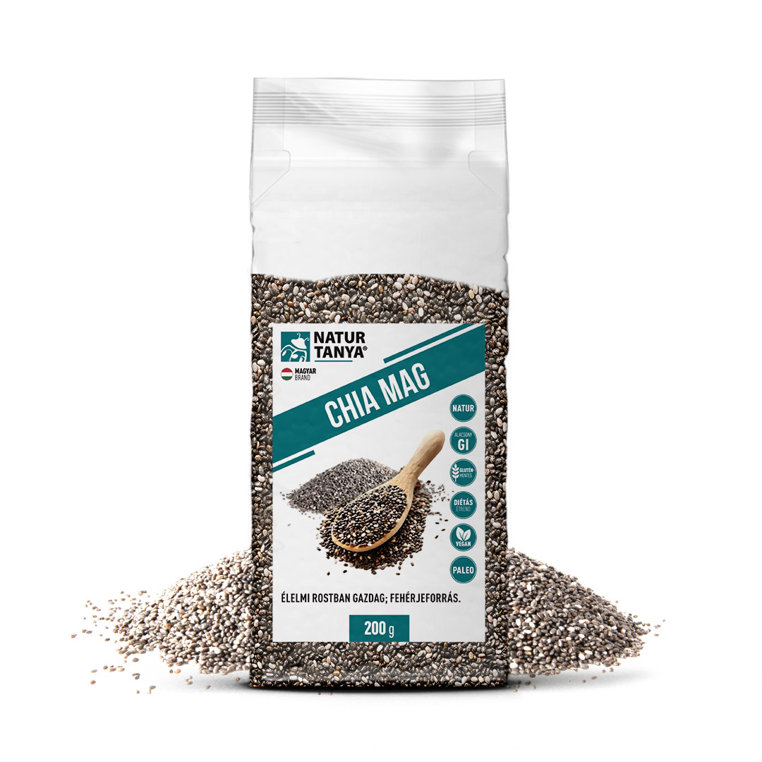 Natur Tanya® Chia mag (Fekete Salvia hispanica, Azték zsálya). Ételsűrítésére is! 200g
