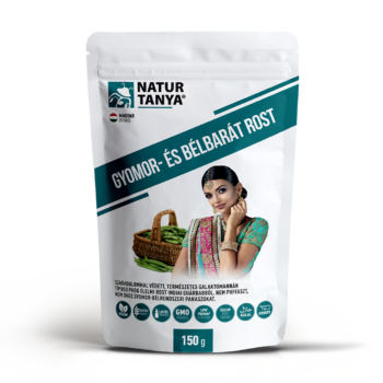 Natur Tanya® Gyomor- és bélbarát rost – Fermentált PHGG rost indiai guarbabból. Humán-klinikai vizsgálatokban szereplő, szabadalommal védett és a Monash Egyetem által LOW FODMAP tanúsított összetevő