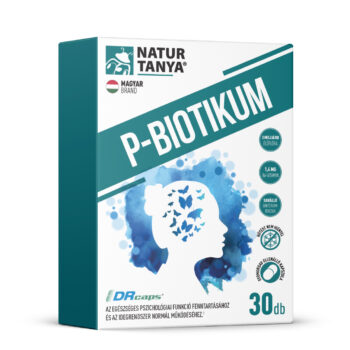 Natur Tanya® P-BIOTIKUM - nemzetközi törzsgyűjteményben letétbe helyezett, szabadalmazott baktériumtörzsek (CEREBIOME®) + B6-vitamin, gyomorsav-ellenálló növényi kapszulában