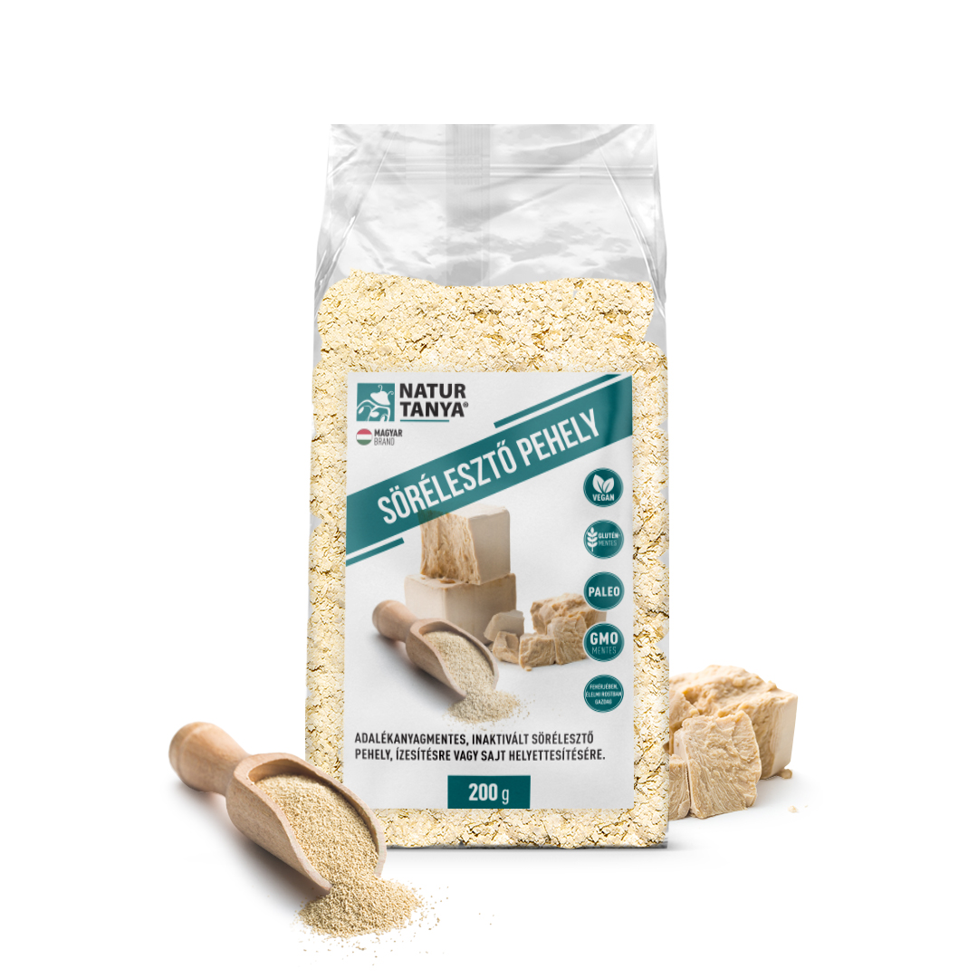 Natur Tanya® SÖRÉLESZTŐ PEHELY 200 G - adalékanyagmentes, inaktívált sörélesztő, ízesítésre vagy sajt helyettesítésére 200 g
