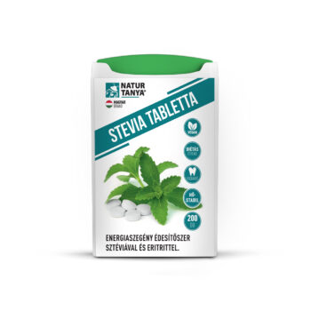 Natur Tanya® Stevia tabletta (Édesfű, Jázminpakóca). Energiaszegény édesítőszer sztéviával és eritrittel.  200 db 
