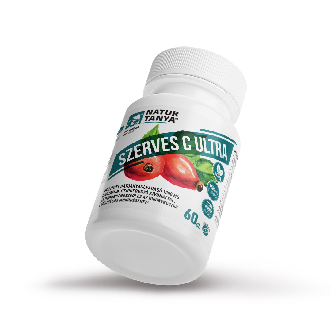 Natur Tanya® Szerves C Ultra - 1500 mg Retard C-vitamin, csipkebogyó kivonattal titán-dioxid mentes formula