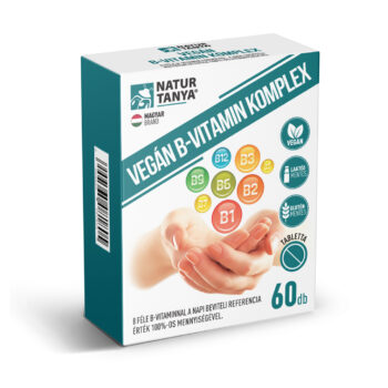 Natur Tanya® VEGÁN B-VITAMIN KOMPLEX – 8 féle B-vitaminnal a napi beviteli referencia érték 100%-os mennyiségével 60 db 