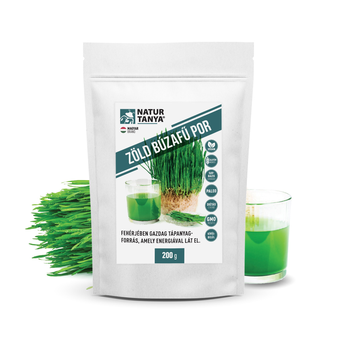 Natur Tanya® Vegán zöld búzafű por - Fehérjében gazdag tápanyagforrás, amely energiával lát el