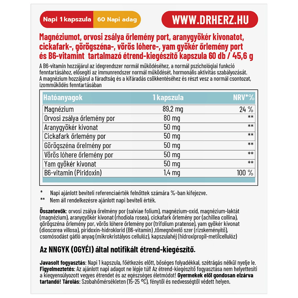 Dr. Herz Menopauza Plus – 120 kapszula - Image 2